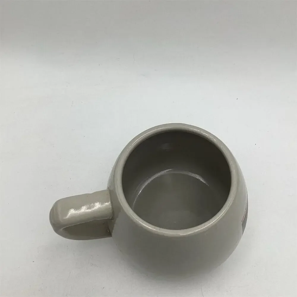 Vintage French Stoneware Mug Wine Barrel Etching 4